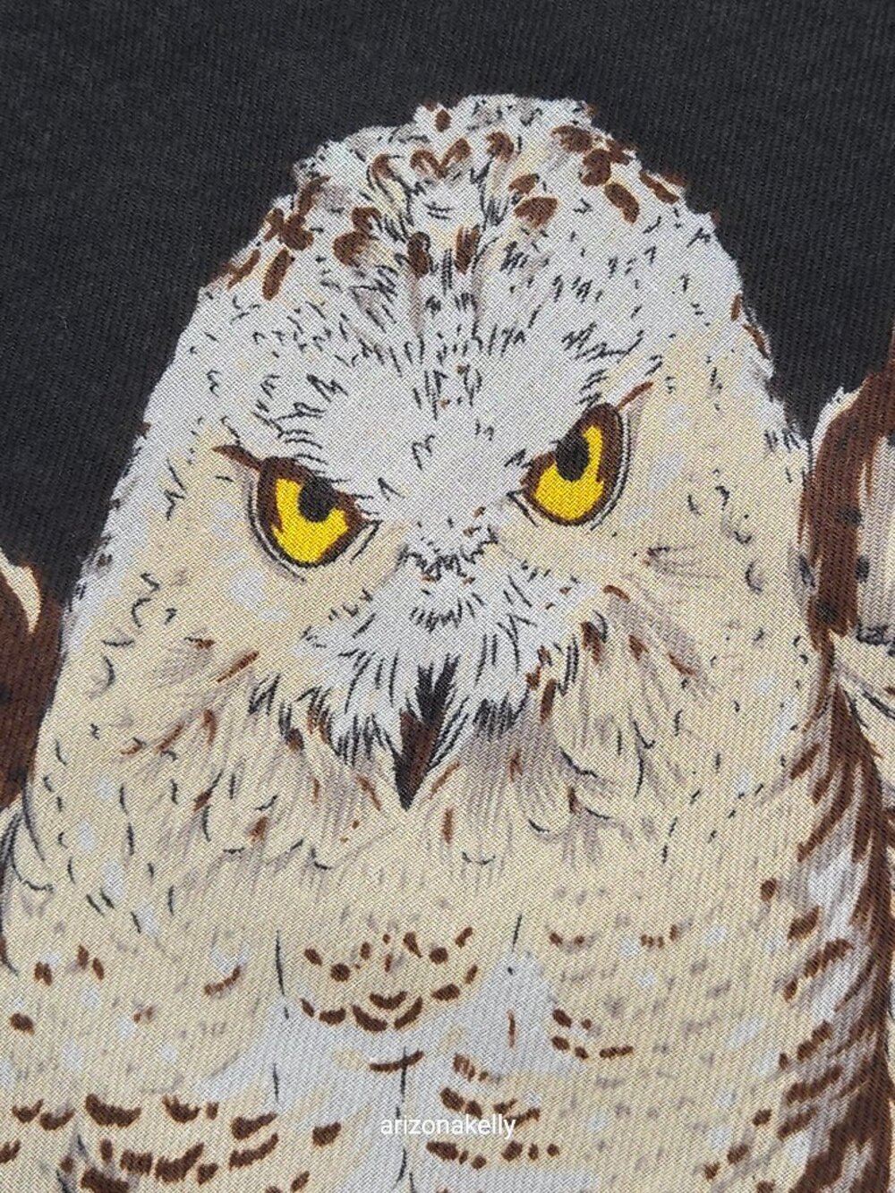 Owls in Flight Scarf Oblong Black & Grey Bird Scarf - Picture 6 of 12